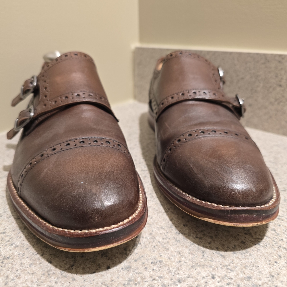 Johnston & Murphy Brown Double Monk Strap Dress Shoes - Picture 4 of 7
